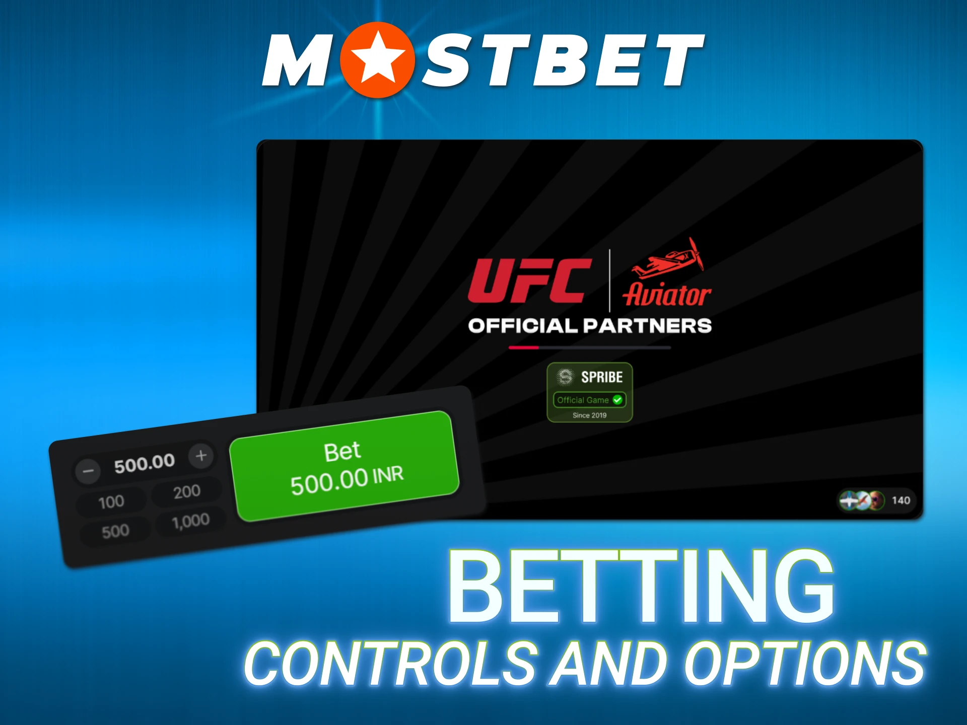 Adjust your main panel settings for the Mostbet Aviator game.