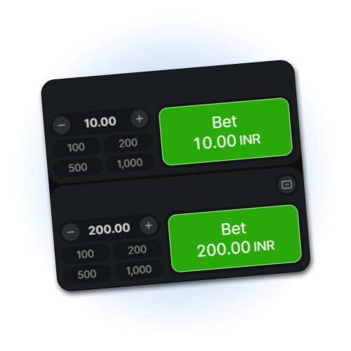 Place two simultaneous wagers in the Mostbet Aviator feature panel.