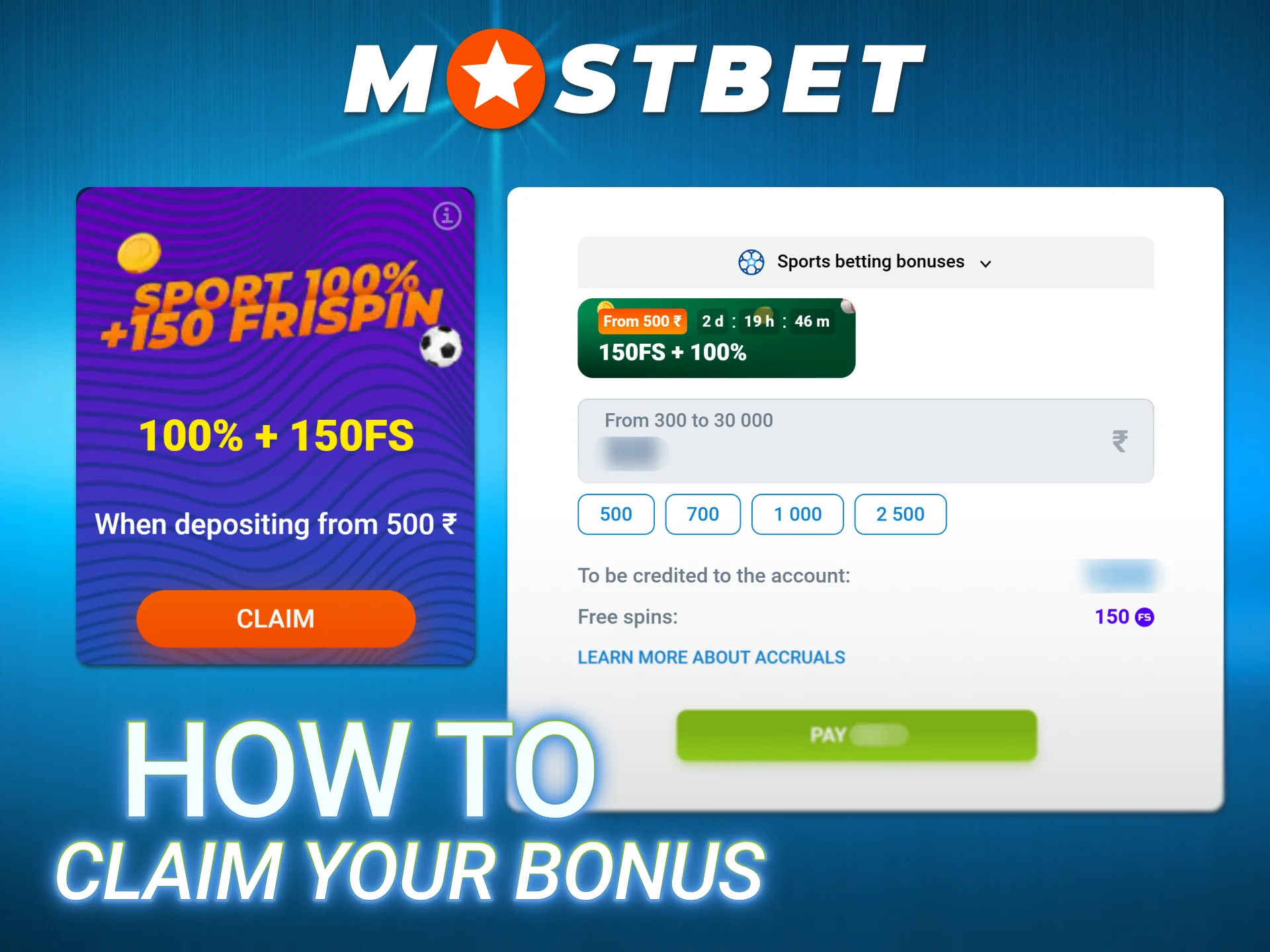 Follow quick steps to activate generous Mostbet Bonuses today.