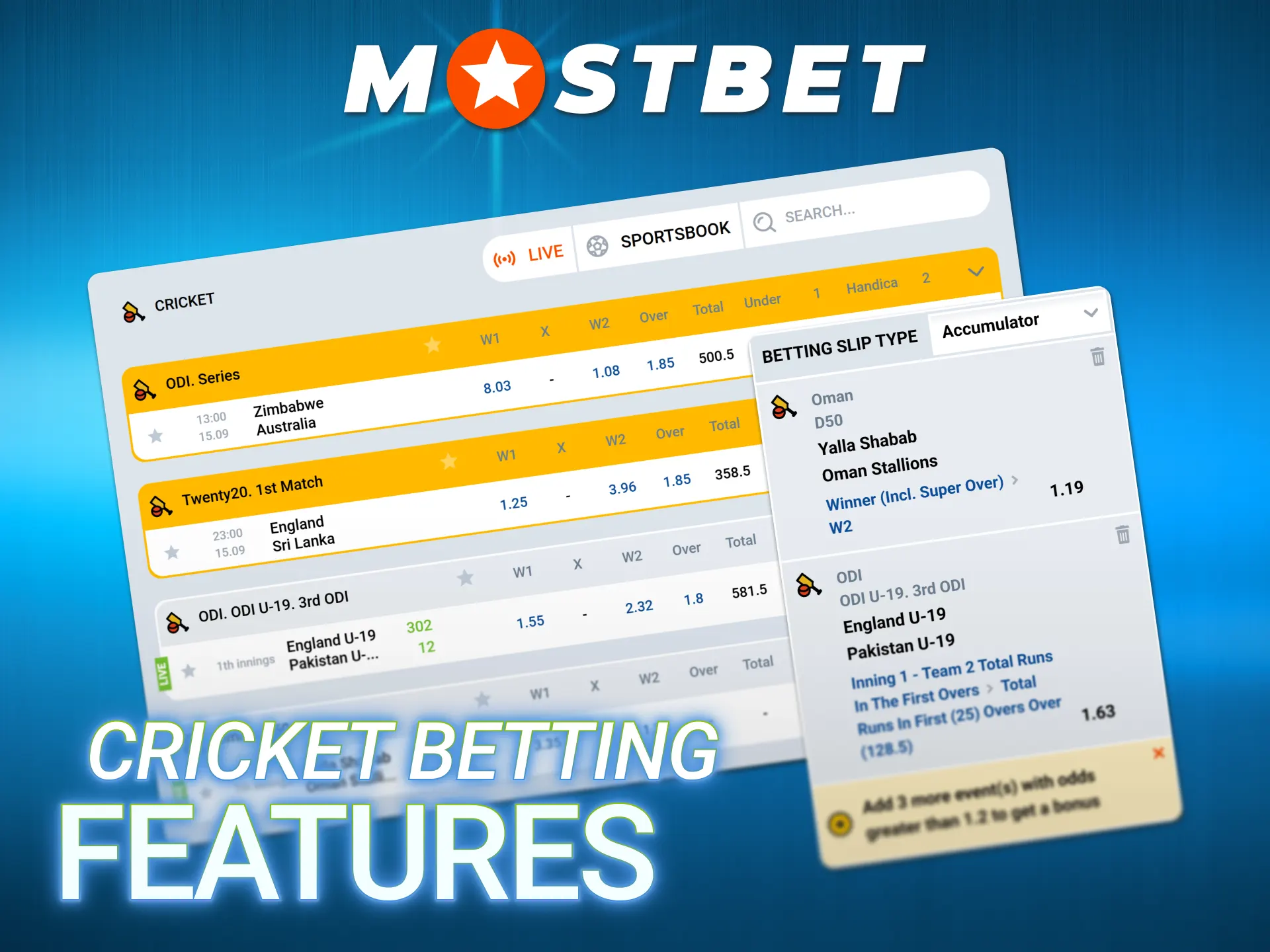 Try top features for online cricket betting on Mostbet platform.