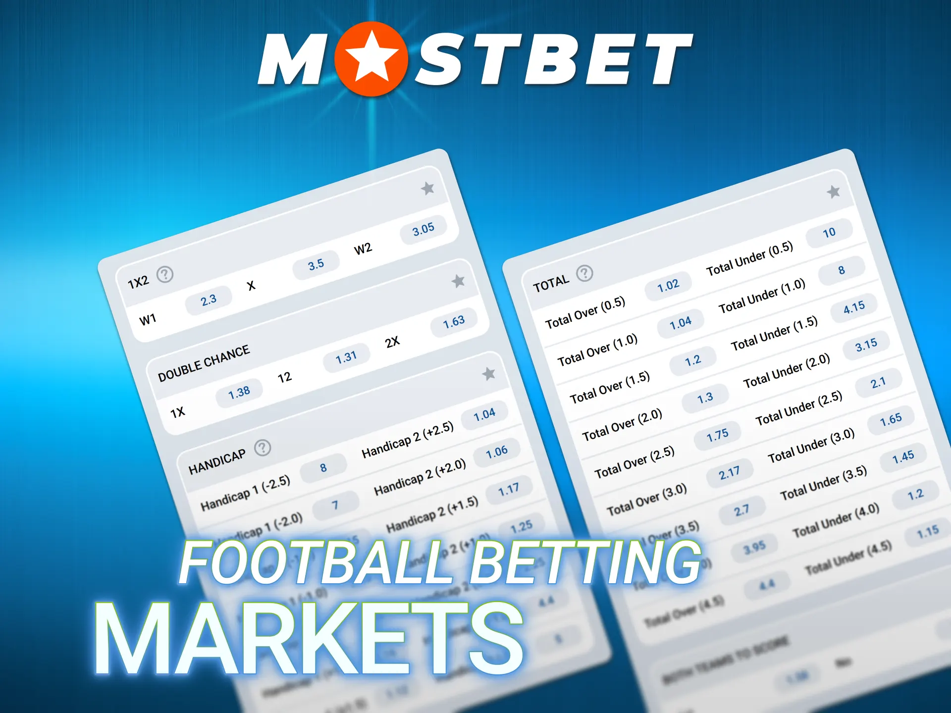 Discover top football betting Mostbet markets available for all major leagues.