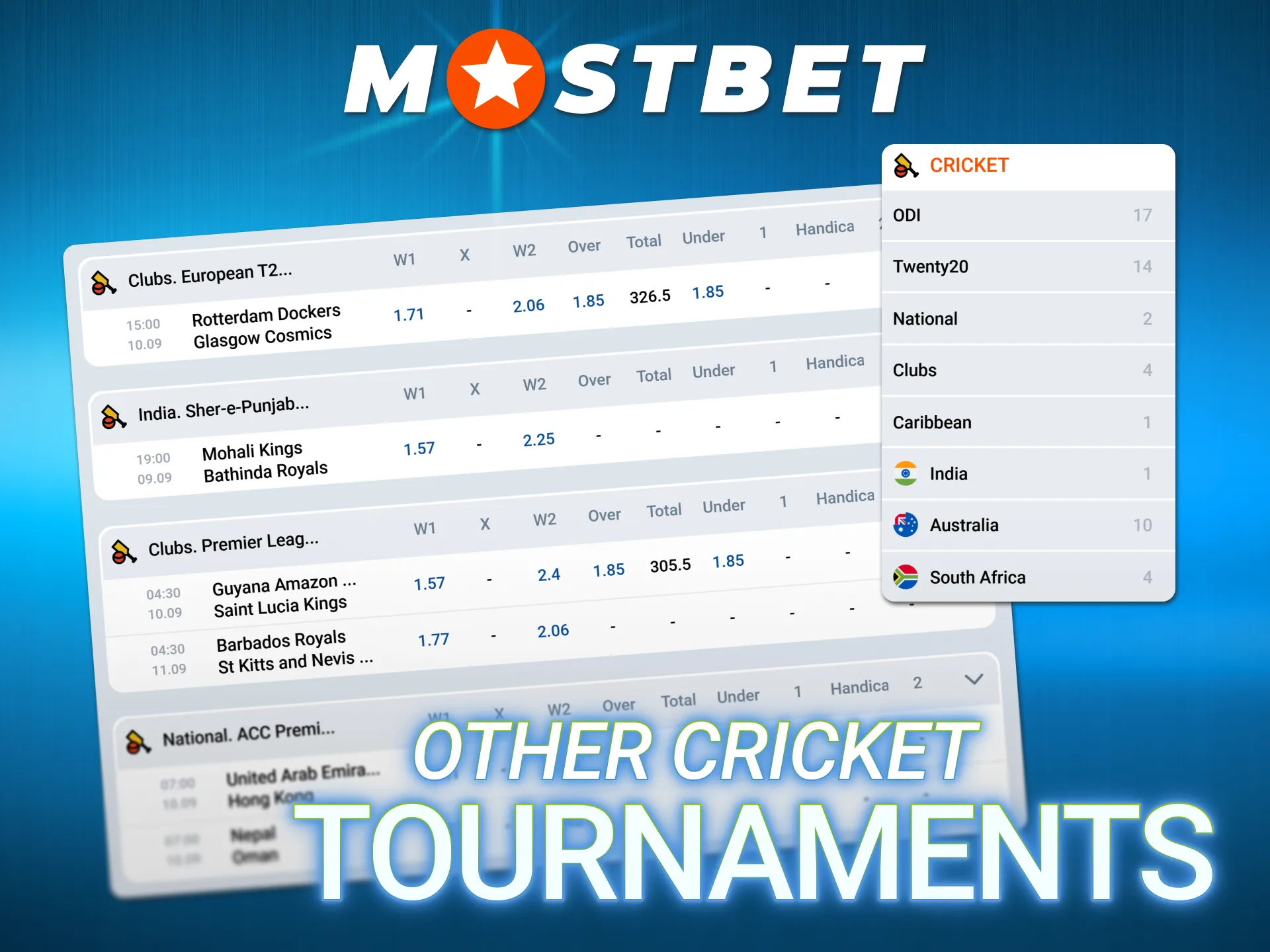 Wager on international test series matches using official online Mostbet Main.