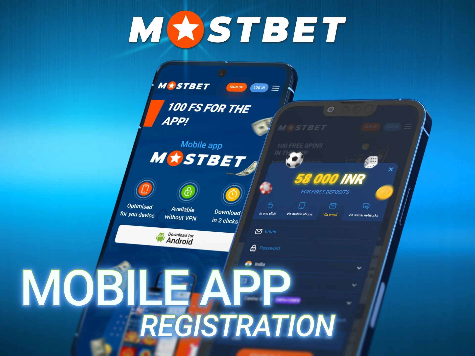 Download the app to finish your mobile Mostbet Registration quickly.